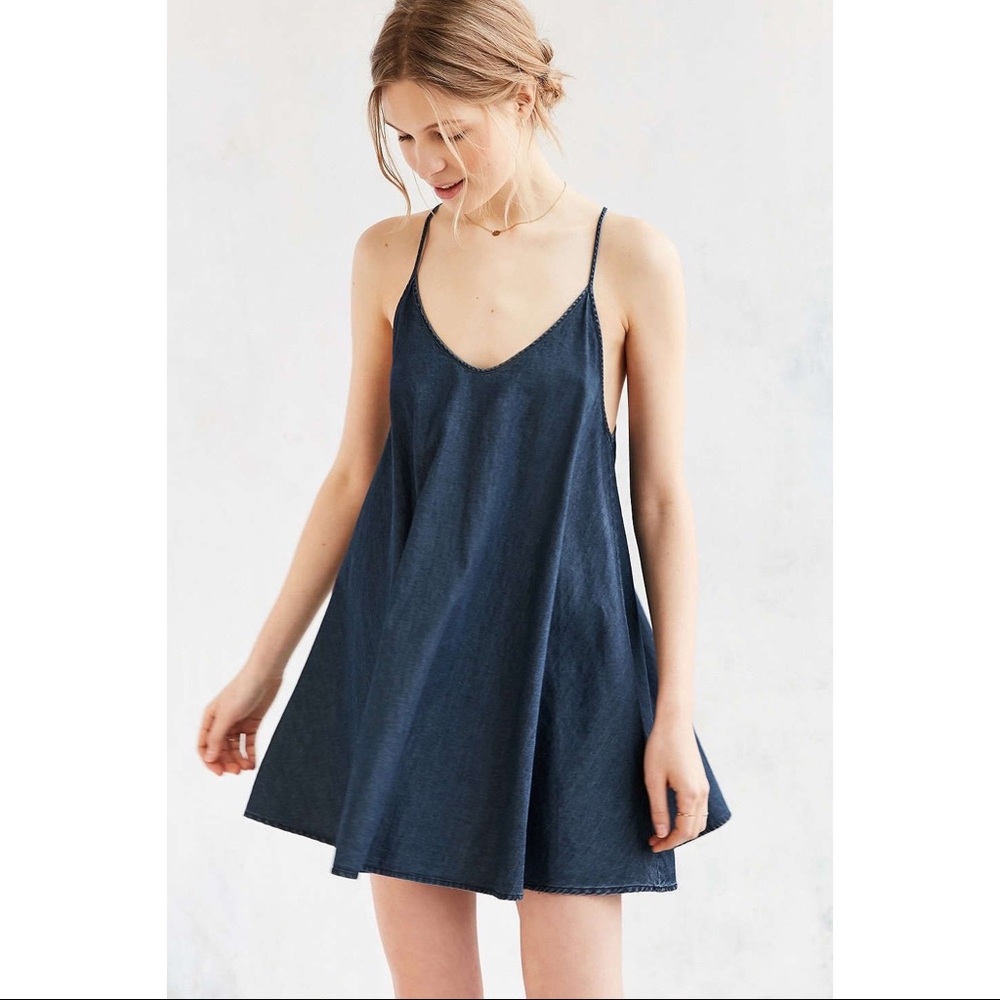 NWT Spaghetti Strap Denim Mini